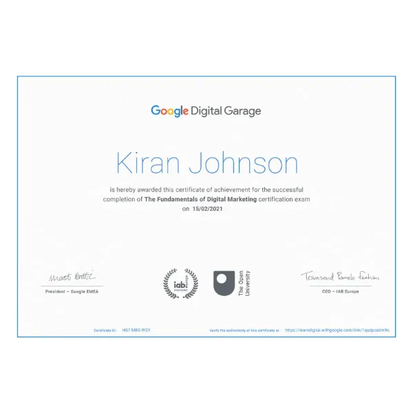 Digital Marketing Certification 2