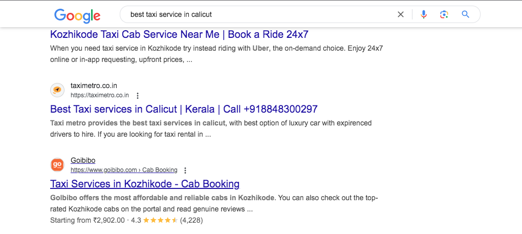 SEO Result Screen short