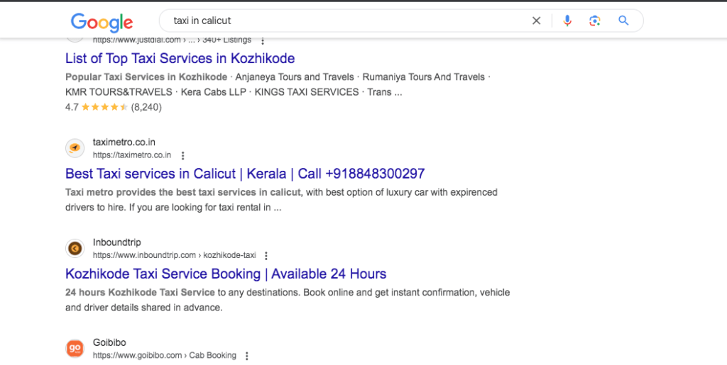 SEO Result Screen short